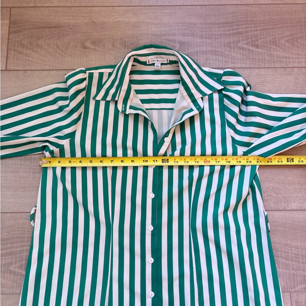 Green Striped Button-Down Dress - Picture 5 of 6